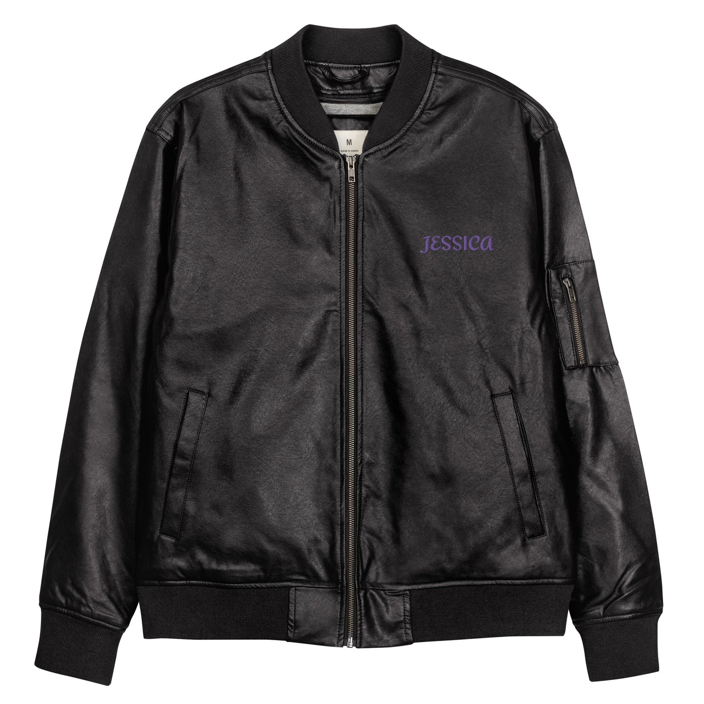 Jessica Jones A.K.A. Alias Investigations Embroidered Leather Bomber Jacket