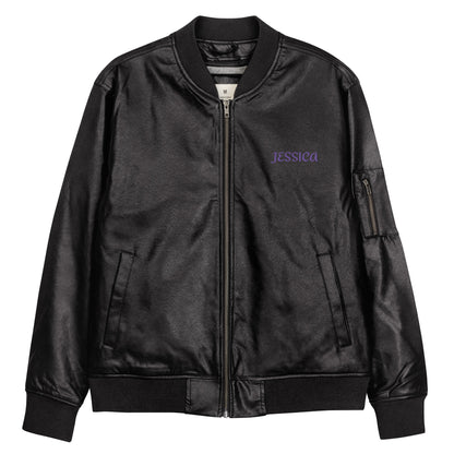 Jessica Jones A.K.A. Alias Investigations Embroidered Leather Bomber Jacket