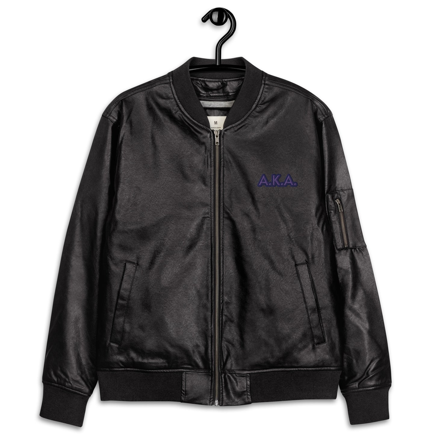 "A.K.A." Jessica Jones Costume Embroidered Leather Bomber Jacket