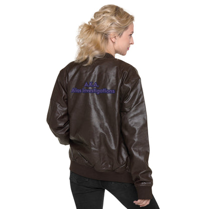 Jessica Jones A.K.A. Alias Investigations Embroidered Leather Bomber Jacket