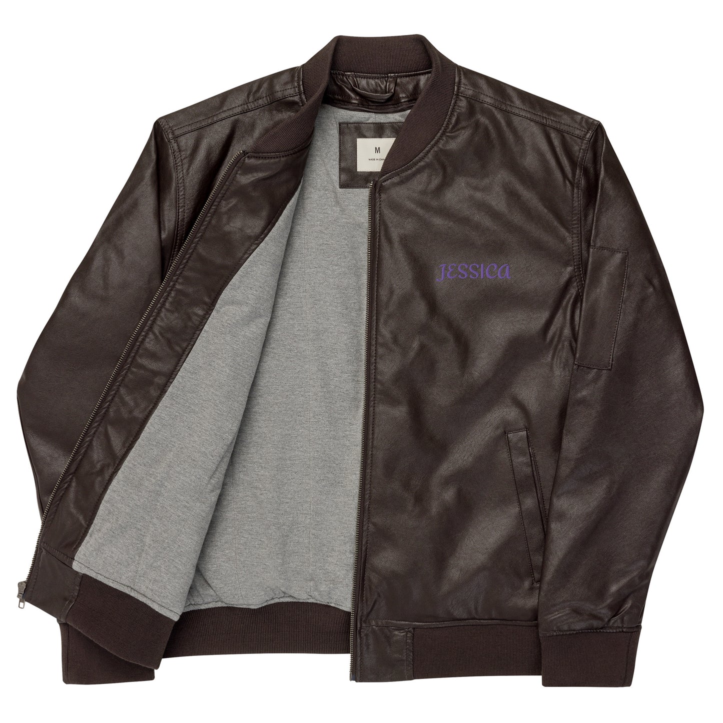 Jessica Jones A.K.A. Alias Investigations Embroidered Leather Bomber Jacket