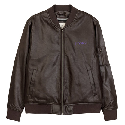 Jessica Jones A.K.A. Alias Investigations Embroidered Leather Bomber Jacket