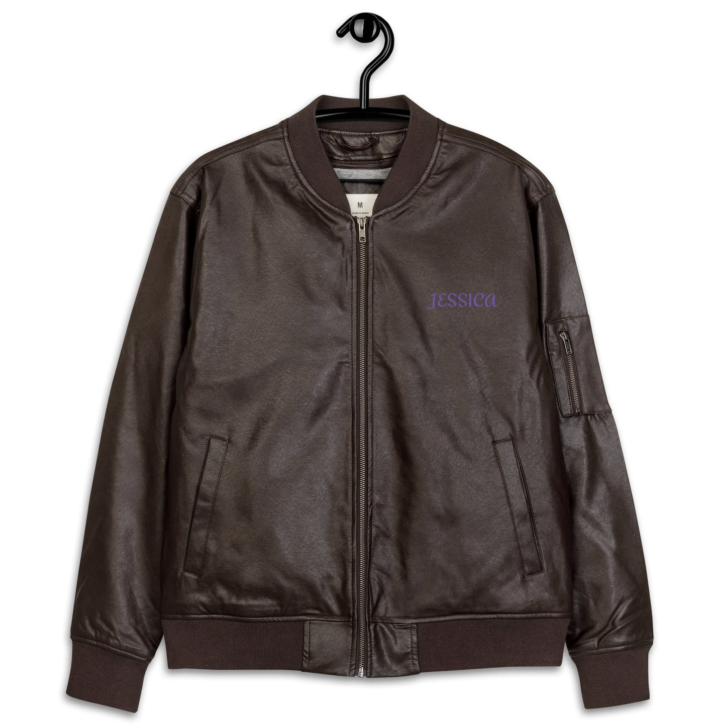 Jessica Jones A.K.A. Alias Investigations Embroidered Leather Bomber Jacket