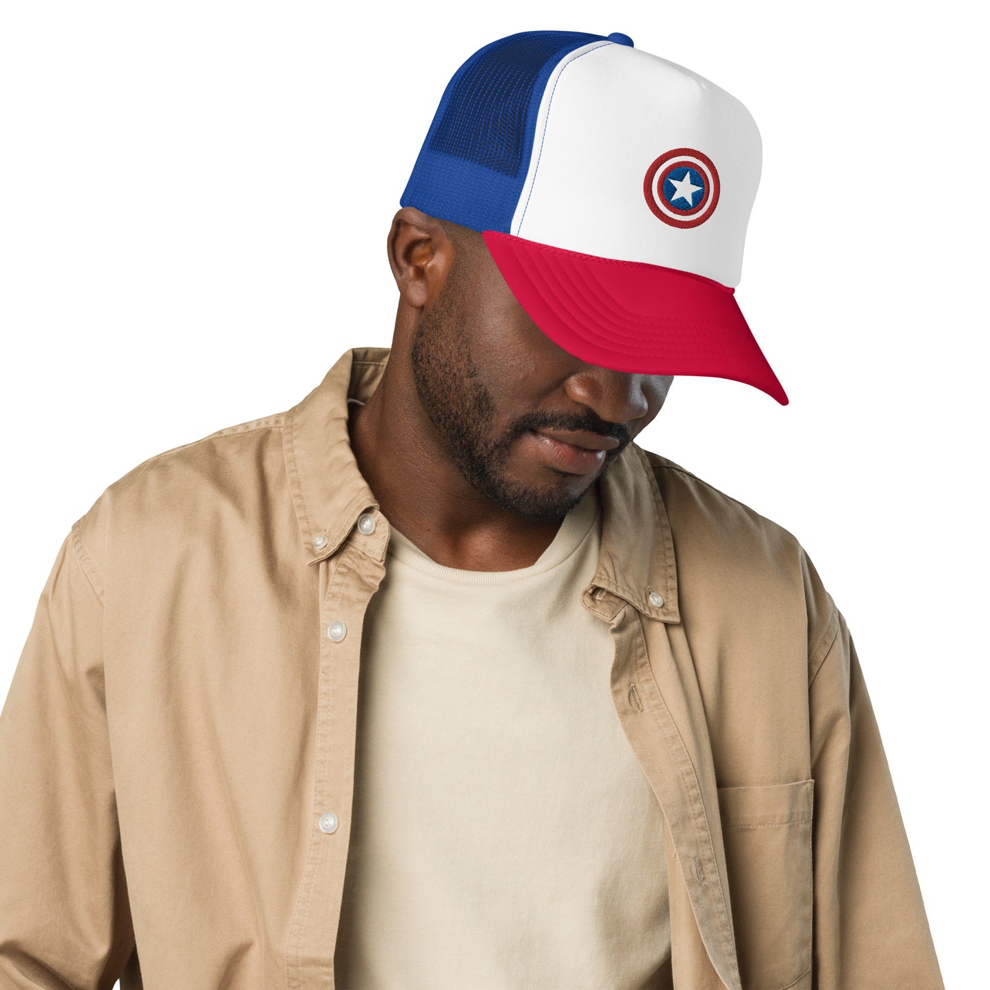 Steve Rogers Shield Embroidered Trucker Hat