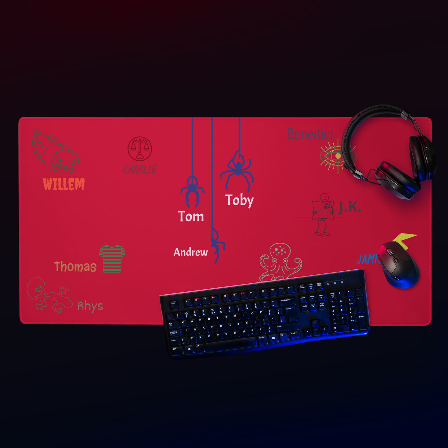 Spiderverse No Way Home Cast Gaming Mouse Pad