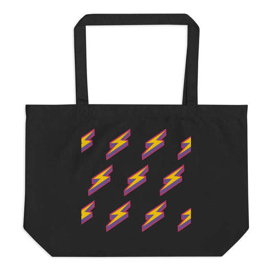 Intergalactic Lightning Bolts Large Organic Tote Bag