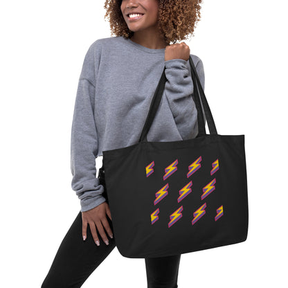 Intergalactic Lightning Bolts Large Organic Tote Bag