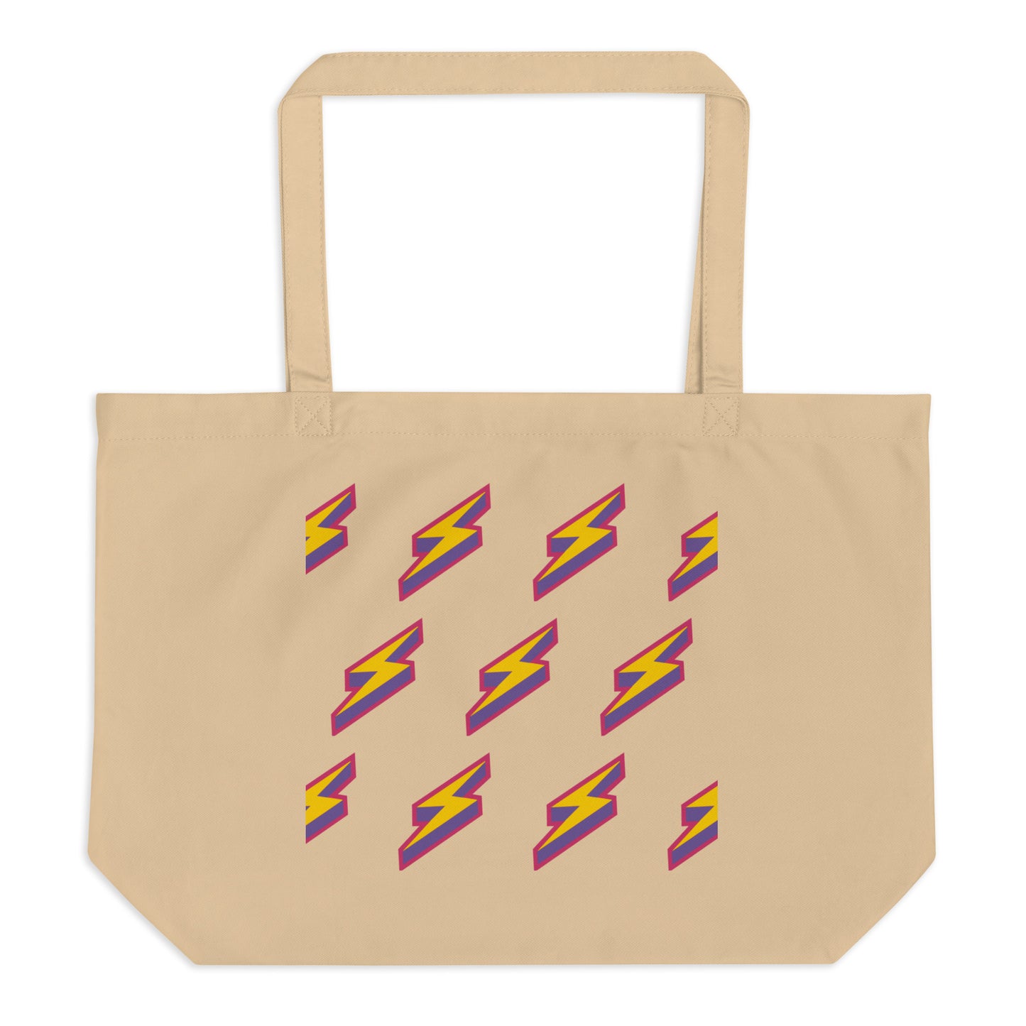 Intergalactic Lightning Bolts Large Organic Tote Bag