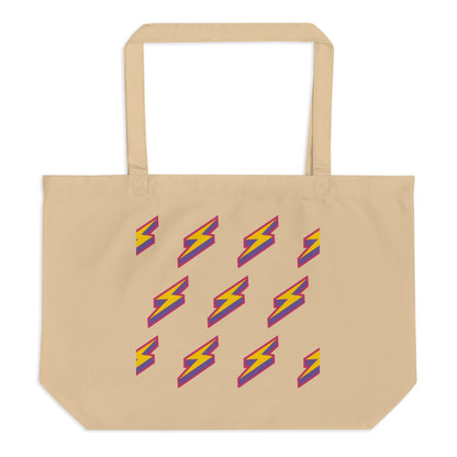 Intergalactic Lightning Bolts Large Organic Tote Bag