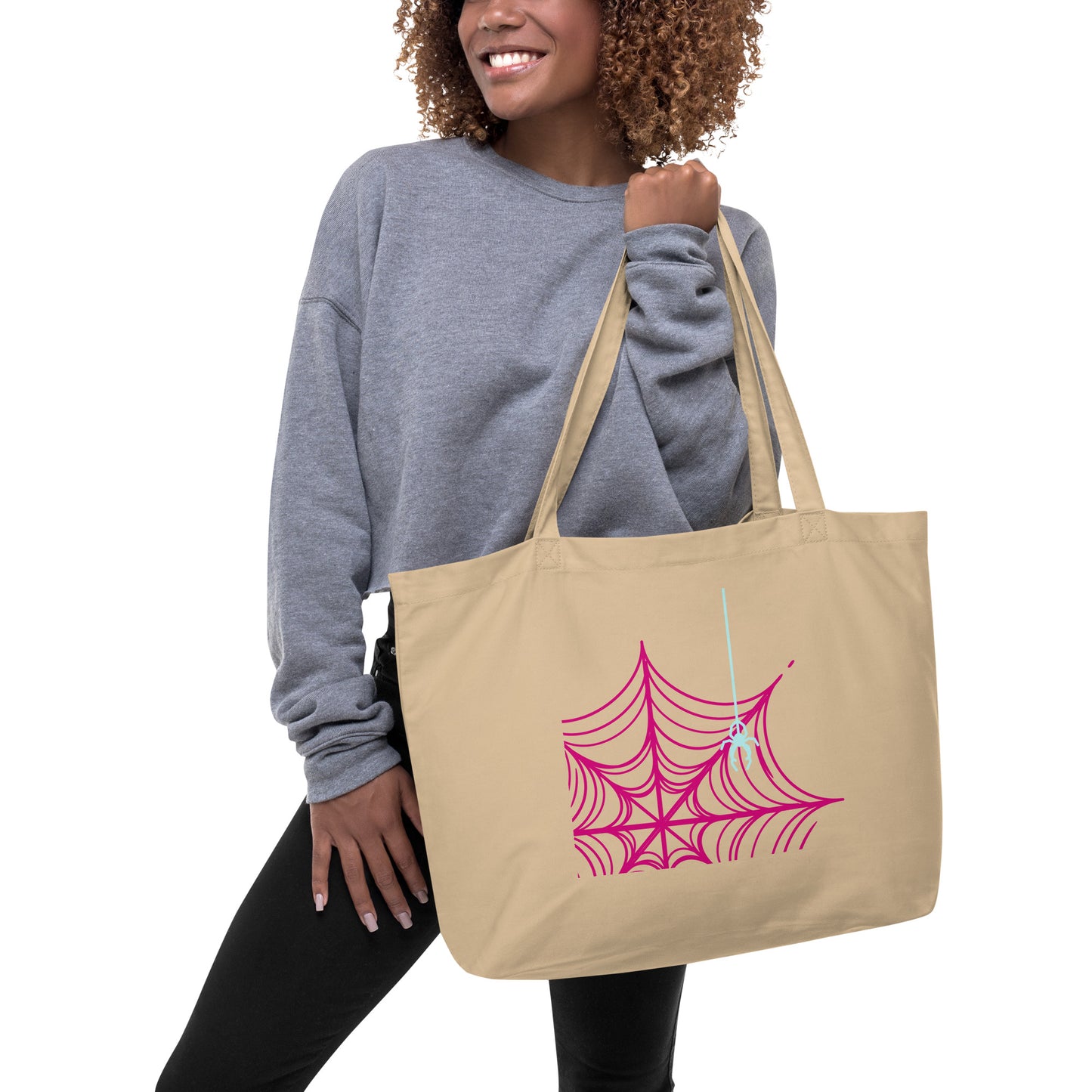 Spider-Gwen (Two) Large Organic Tote Bag