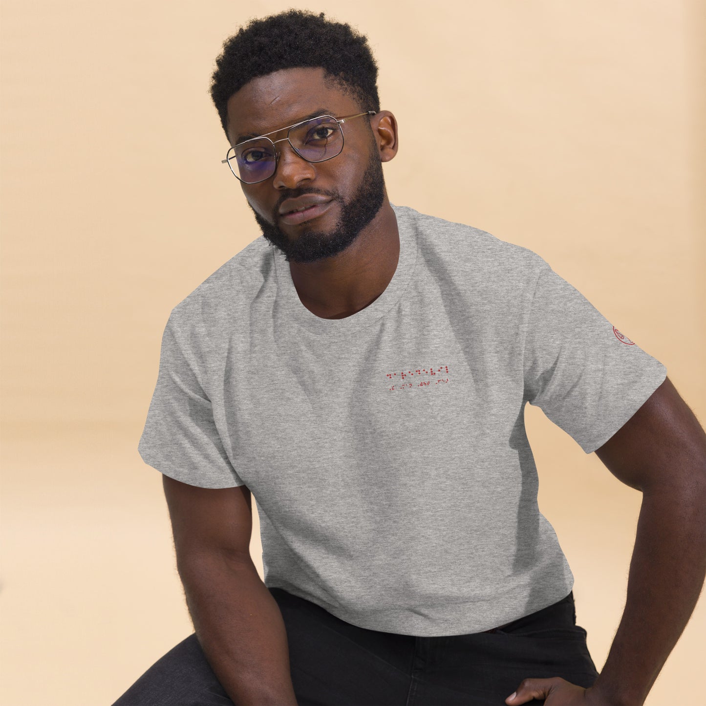 Matt Murdock Braille "Daredevil-The Man Without Fear" Embroidered Tee