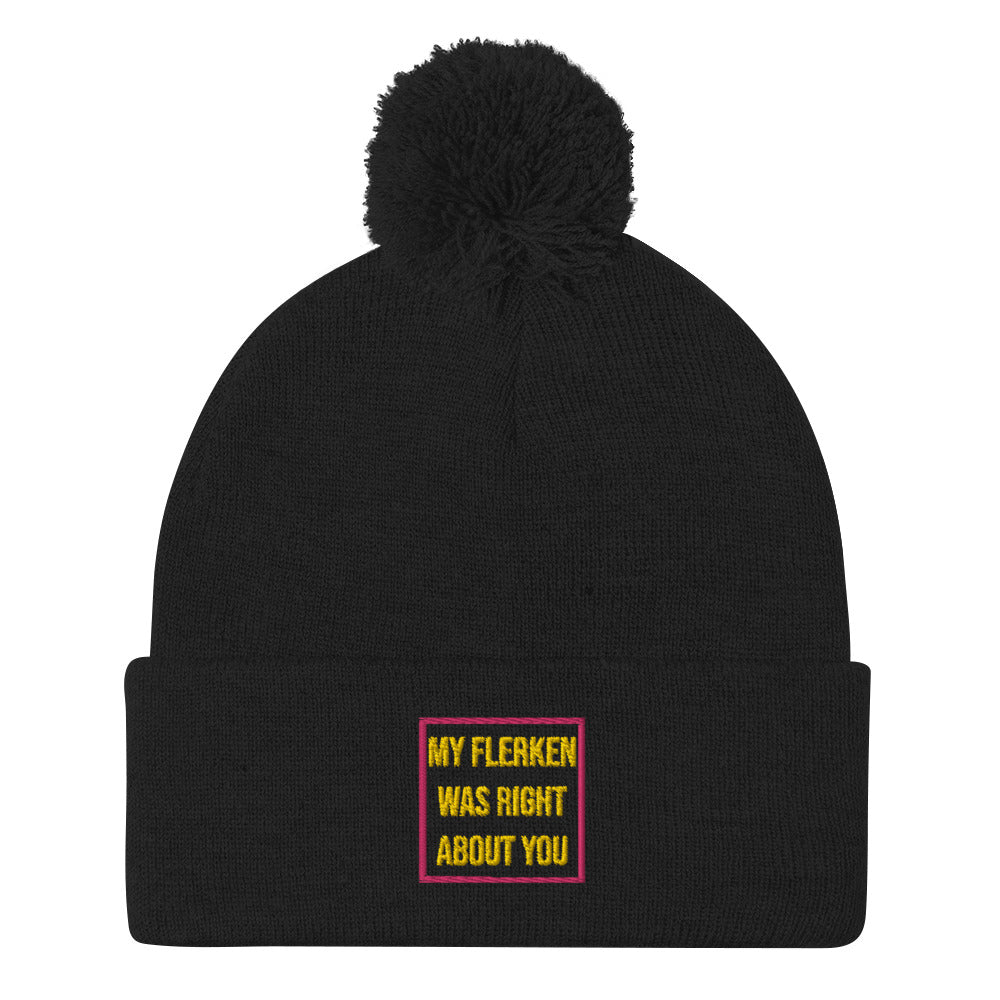 "My Flerken" Embroidered Pom-Pom Beanie