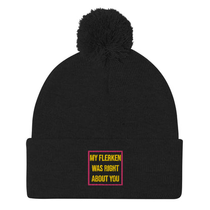 "My Flerken" Embroidered Pom-Pom Beanie