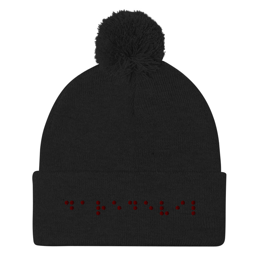 Matt Murdock Braille "Daredevil" Embroidered Pom-Pom Beanie