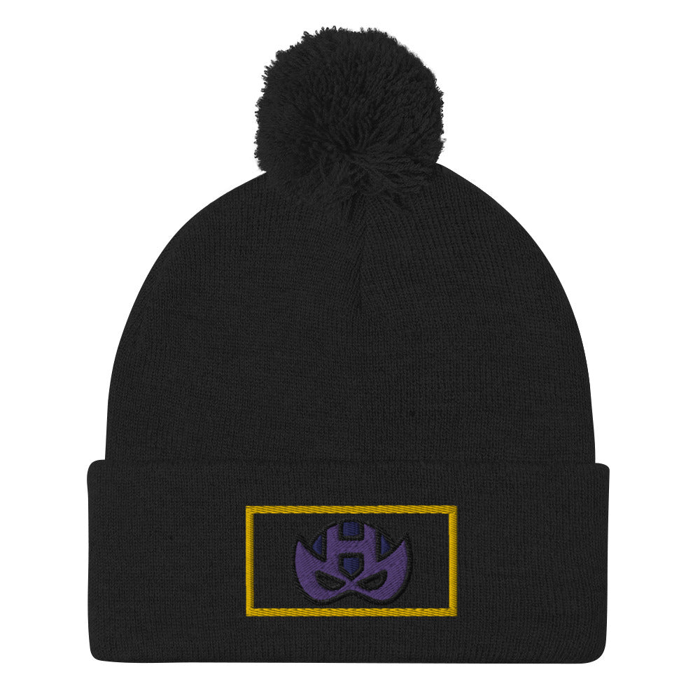 Clint Barton Mask Embroidered Pom-Pom Beanie