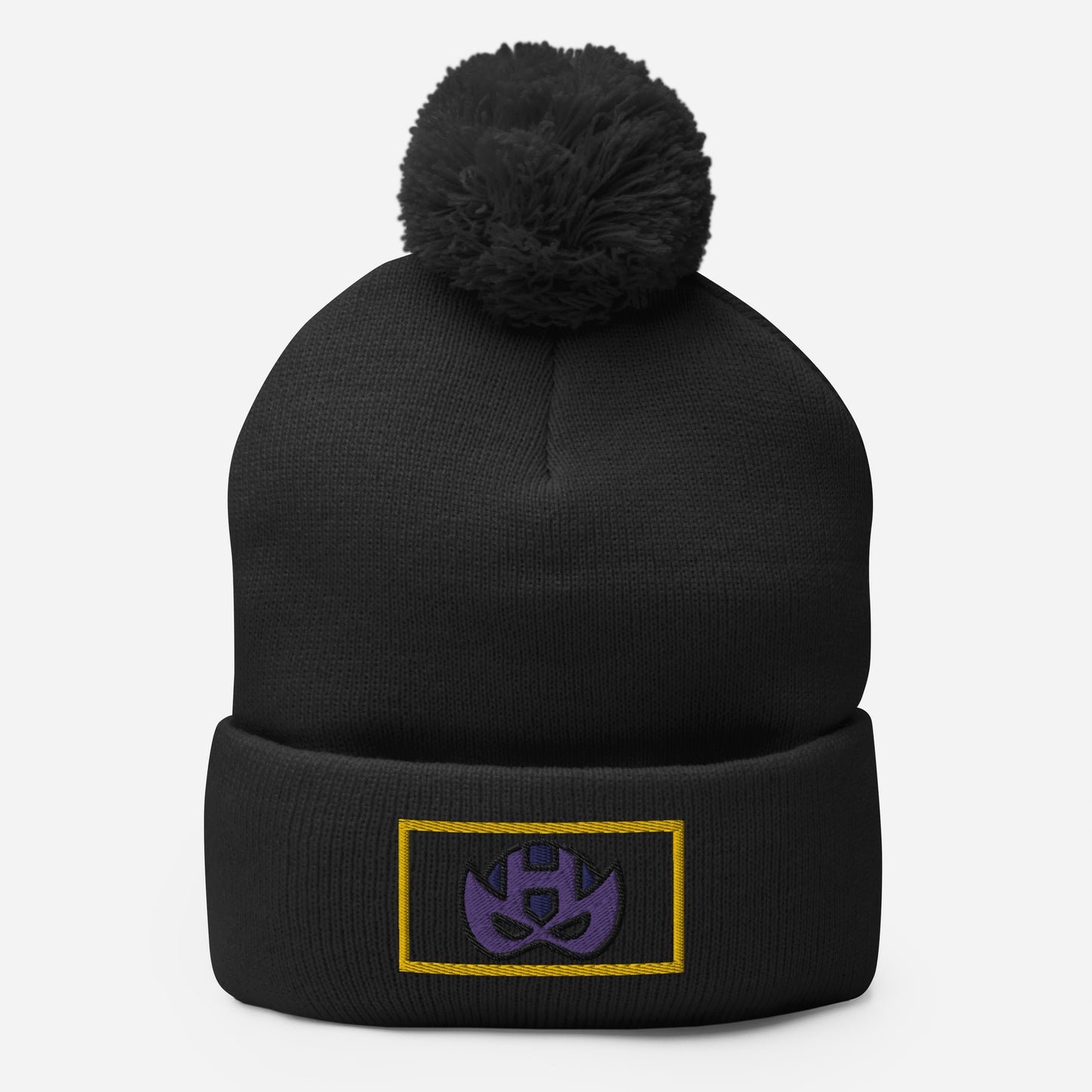 Clint Barton Mask Embroidered Pom-Pom Beanie