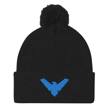 Dick Grayson Embroidered Pom-Pom Beanie