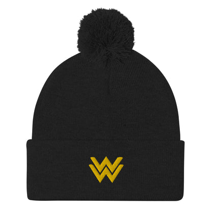 Diana Prince Eagle Embroidered Pom-Pom Beanie