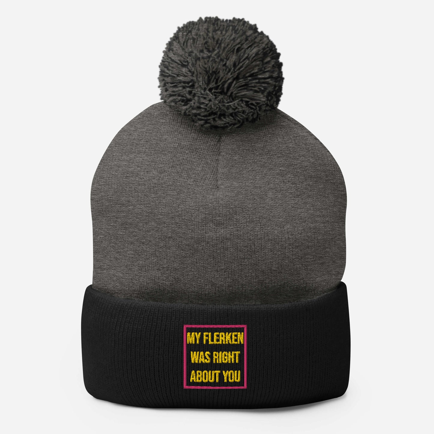 "My Flerken" Embroidered Pom-Pom Beanie