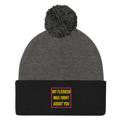 "My Flerken" Embroidered Pom-Pom Beanie