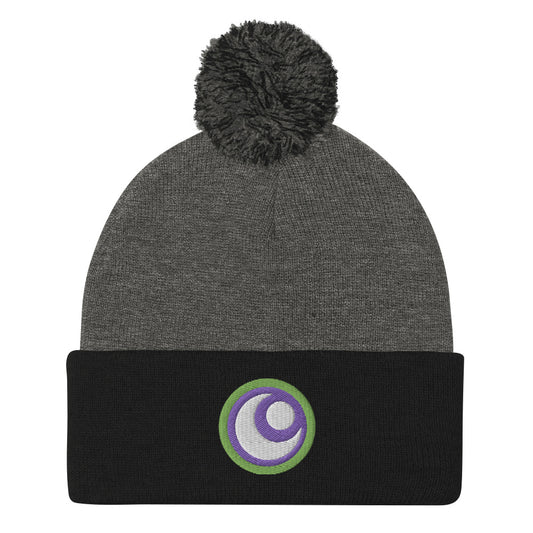 Starfire Embroidered Pom-Pom Beanie