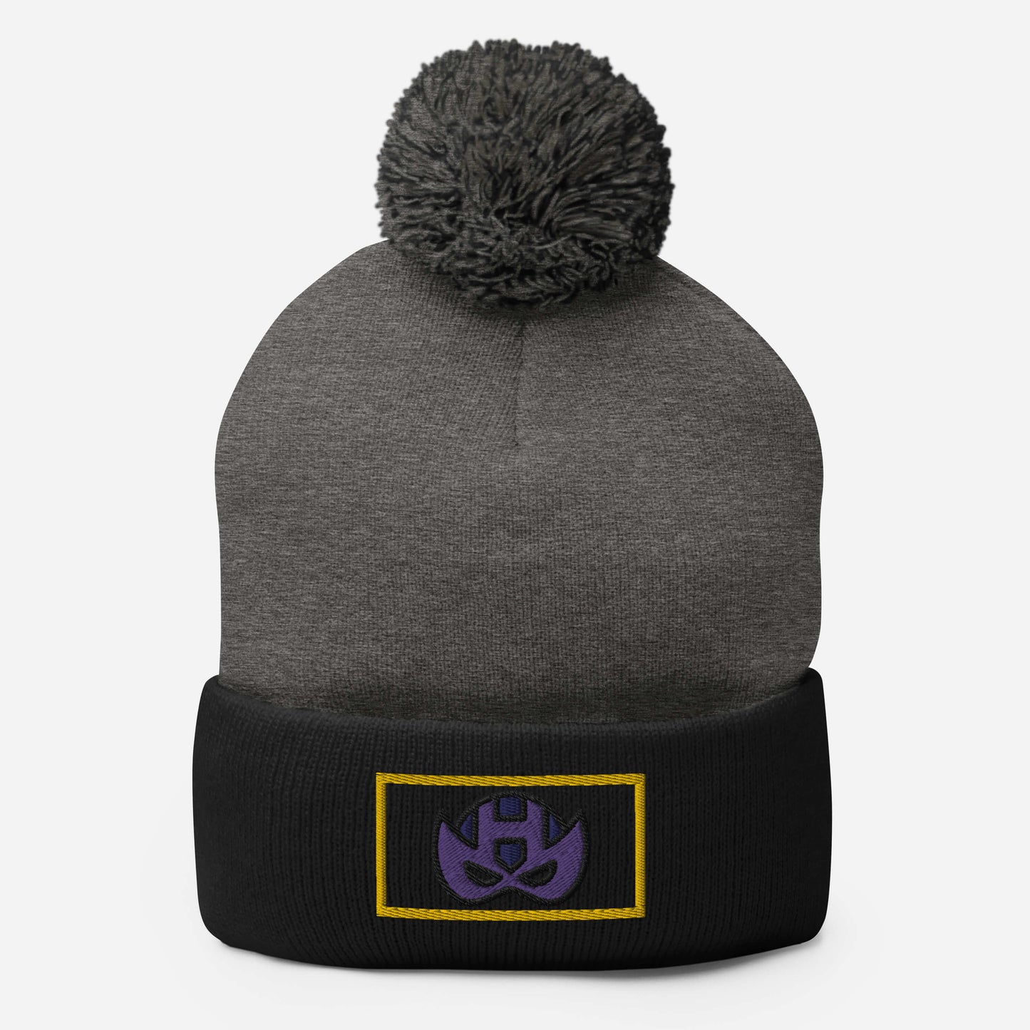 Clint Barton Mask Embroidered Pom-Pom Beanie