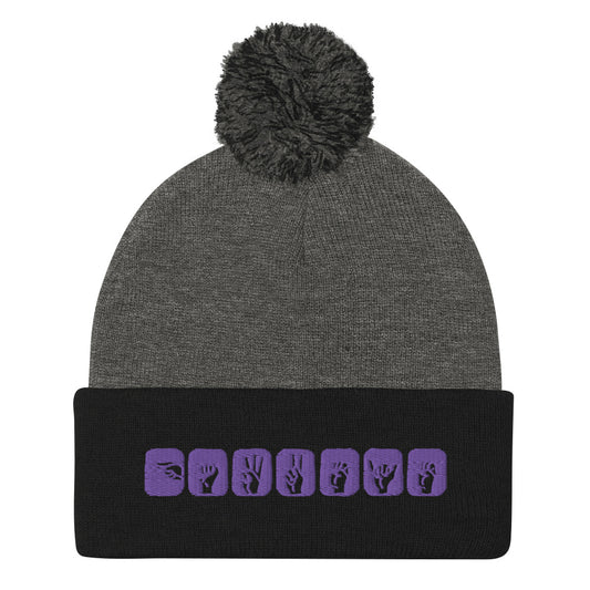 Clint Barton ASL (Hawkeye) Embroidered Pom-Pom Beanie