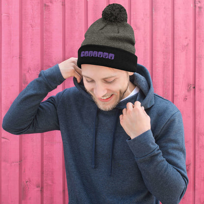 Clint Barton ASL (Hawkeye) Embroidered Pom-Pom Beanie