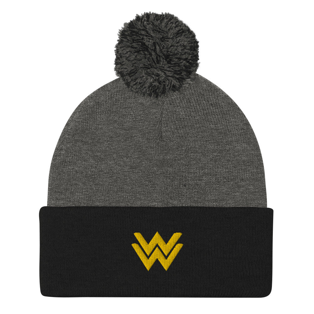 Diana Prince Eagle Embroidered Pom-Pom Beanie