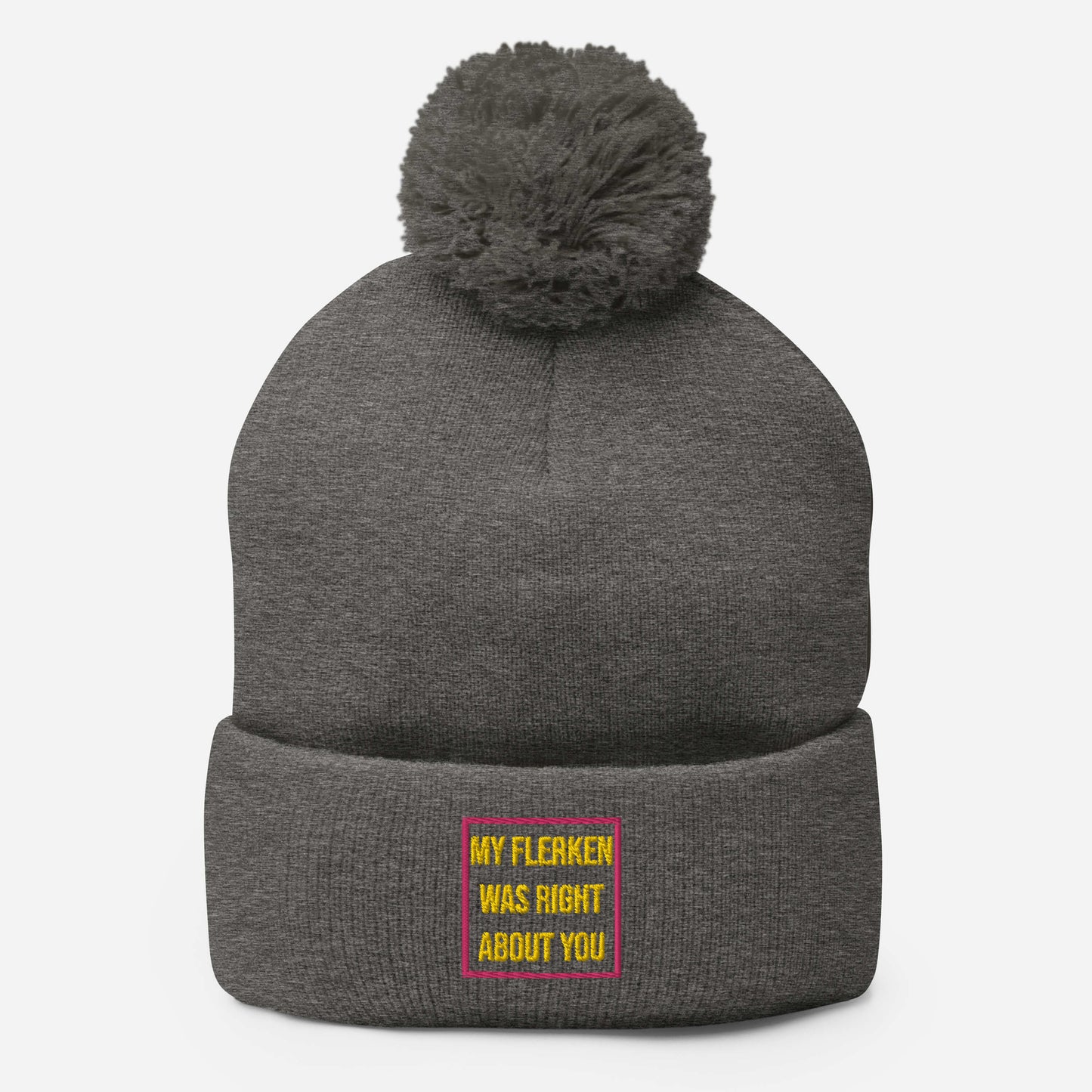 "My Flerken" Embroidered Pom-Pom Beanie