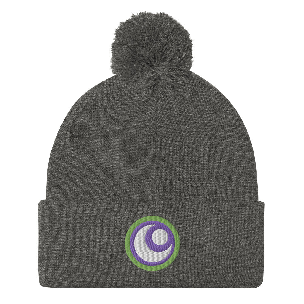 Starfire Embroidered Pom-Pom Beanie