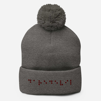 Matt Murdock Braille "Daredevil" Embroidered Pom-Pom Beanie