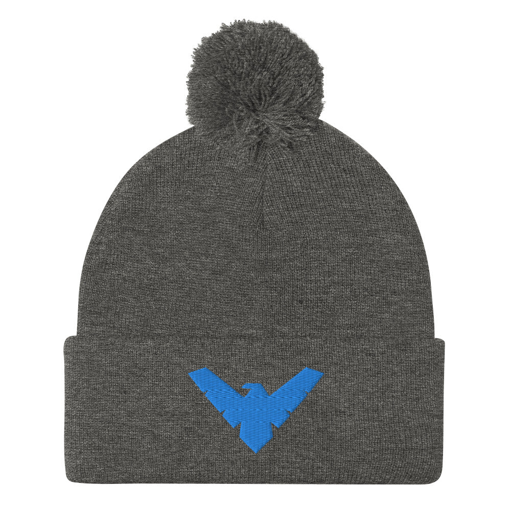 Dick Grayson Embroidered Pom-Pom Beanie