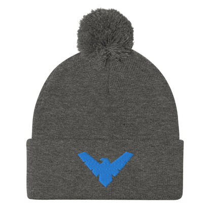 Dick Grayson Embroidered Pom-Pom Beanie