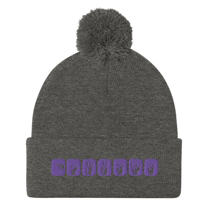 Clint Barton ASL (Hawkeye) Embroidered Pom-Pom Beanie