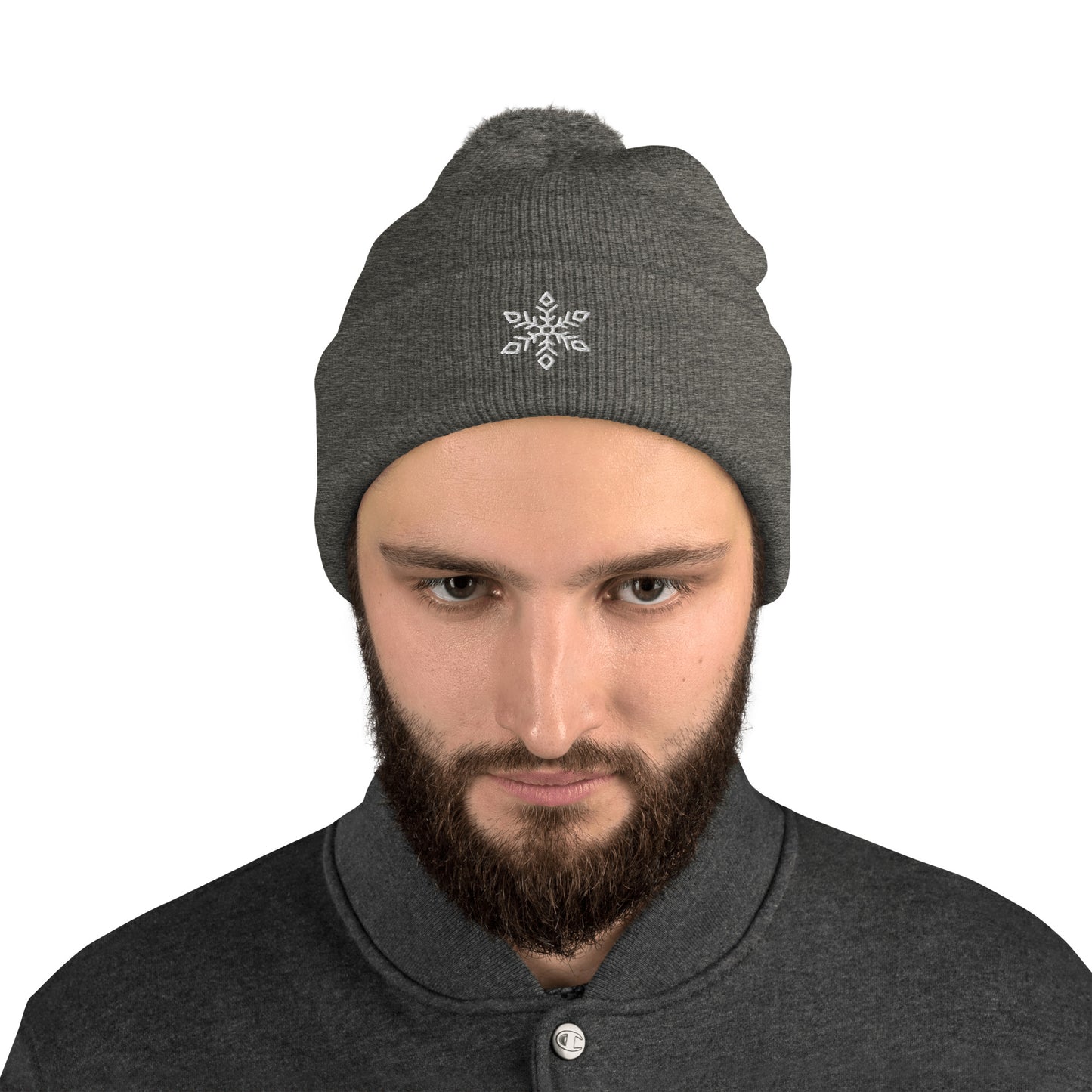 Ice Queen Embroidered Pom-Pom Beanie