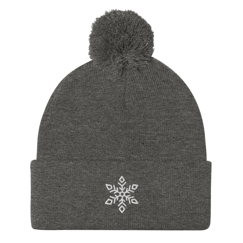 Ice Queen Embroidered Pom-Pom Beanie