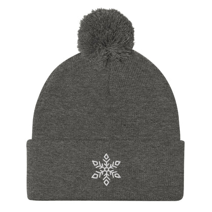 Ice Queen Embroidered Pom-Pom Beanie