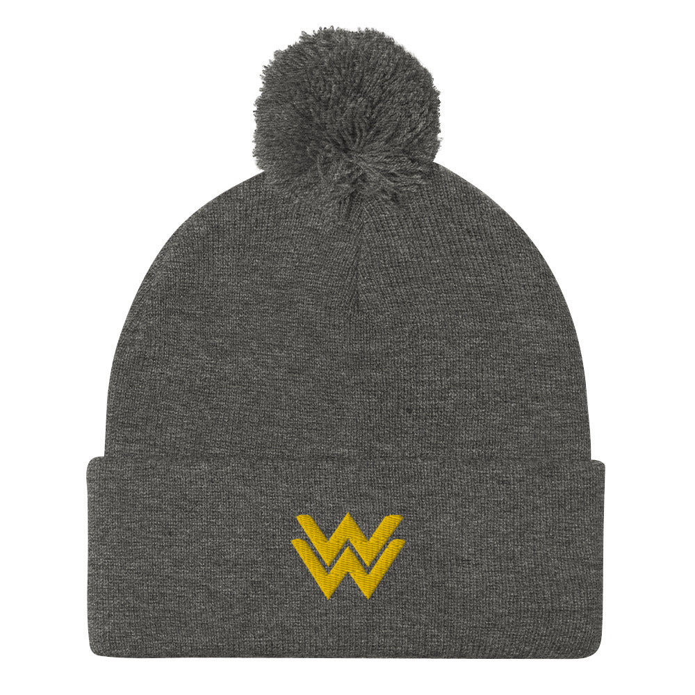 Diana Prince Eagle Embroidered Pom-Pom Beanie