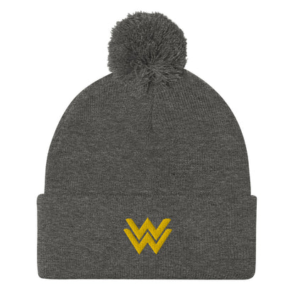 Diana Prince Eagle Embroidered Pom-Pom Beanie