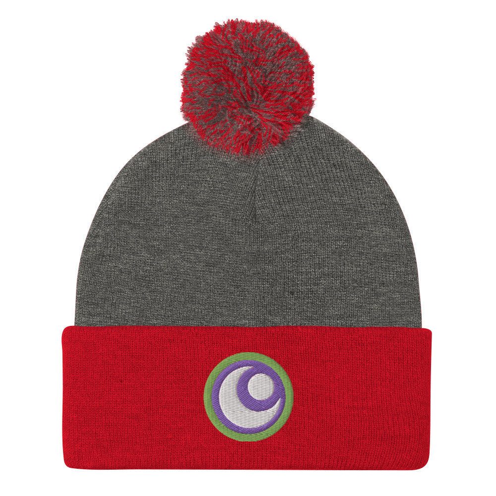 Starfire Embroidered Pom-Pom Beanie