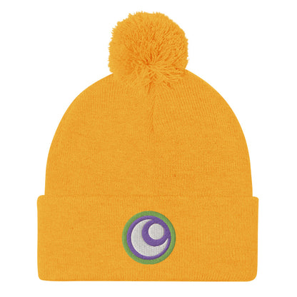 Starfire Embroidered Pom-Pom Beanie