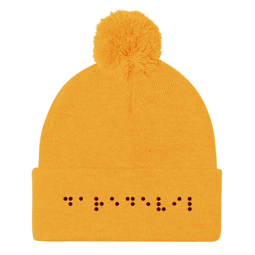 Matt Murdock Braille "Daredevil" Embroidered Pom-Pom Beanie