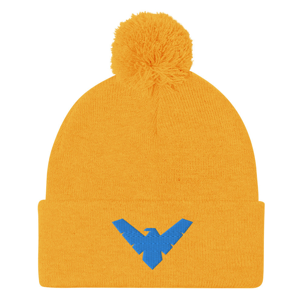 Dick Grayson Embroidered Pom-Pom Beanie