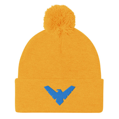 Dick Grayson Embroidered Pom-Pom Beanie