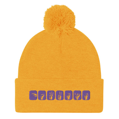 Clint Barton ASL (Hawkeye) Embroidered Pom-Pom Beanie