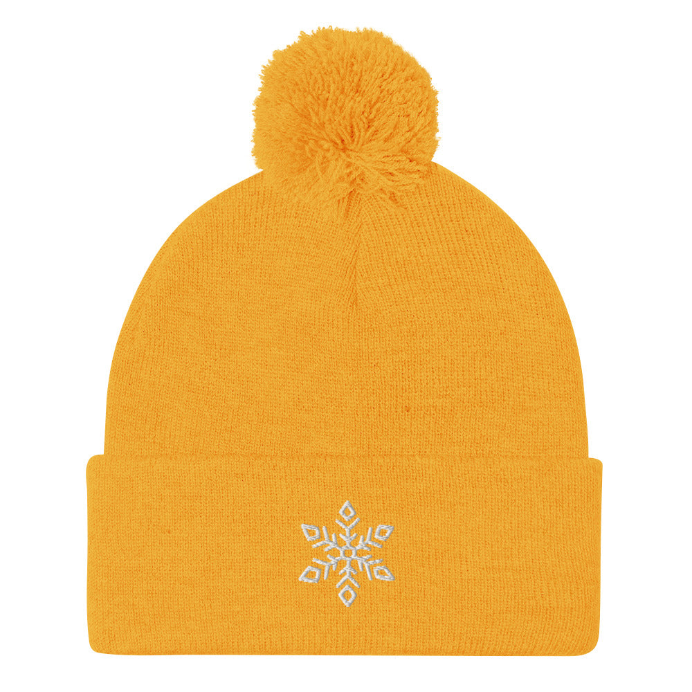 Ice Queen Embroidered Pom-Pom Beanie