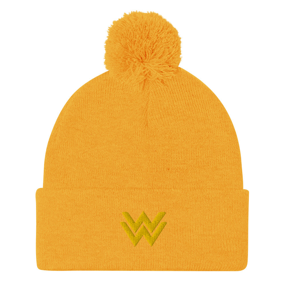 Diana Prince Eagle Embroidered Pom-Pom Beanie