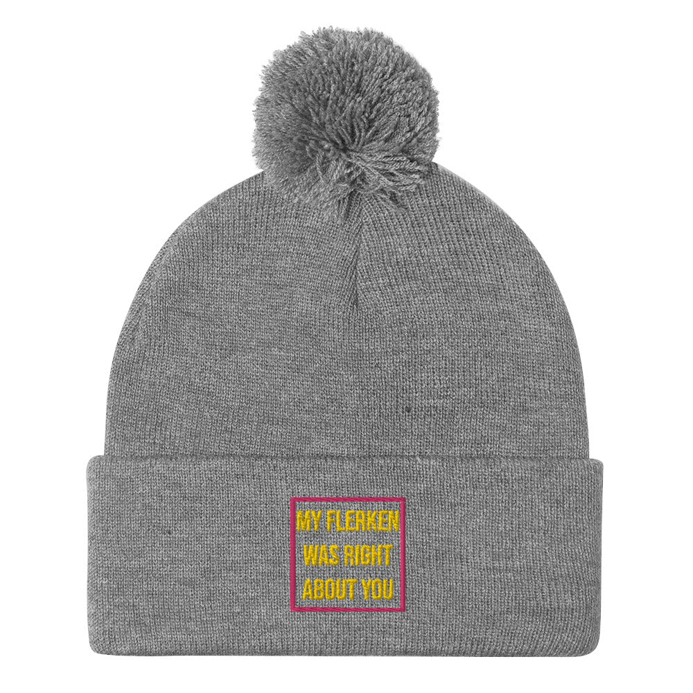 "My Flerken" Embroidered Pom-Pom Beanie