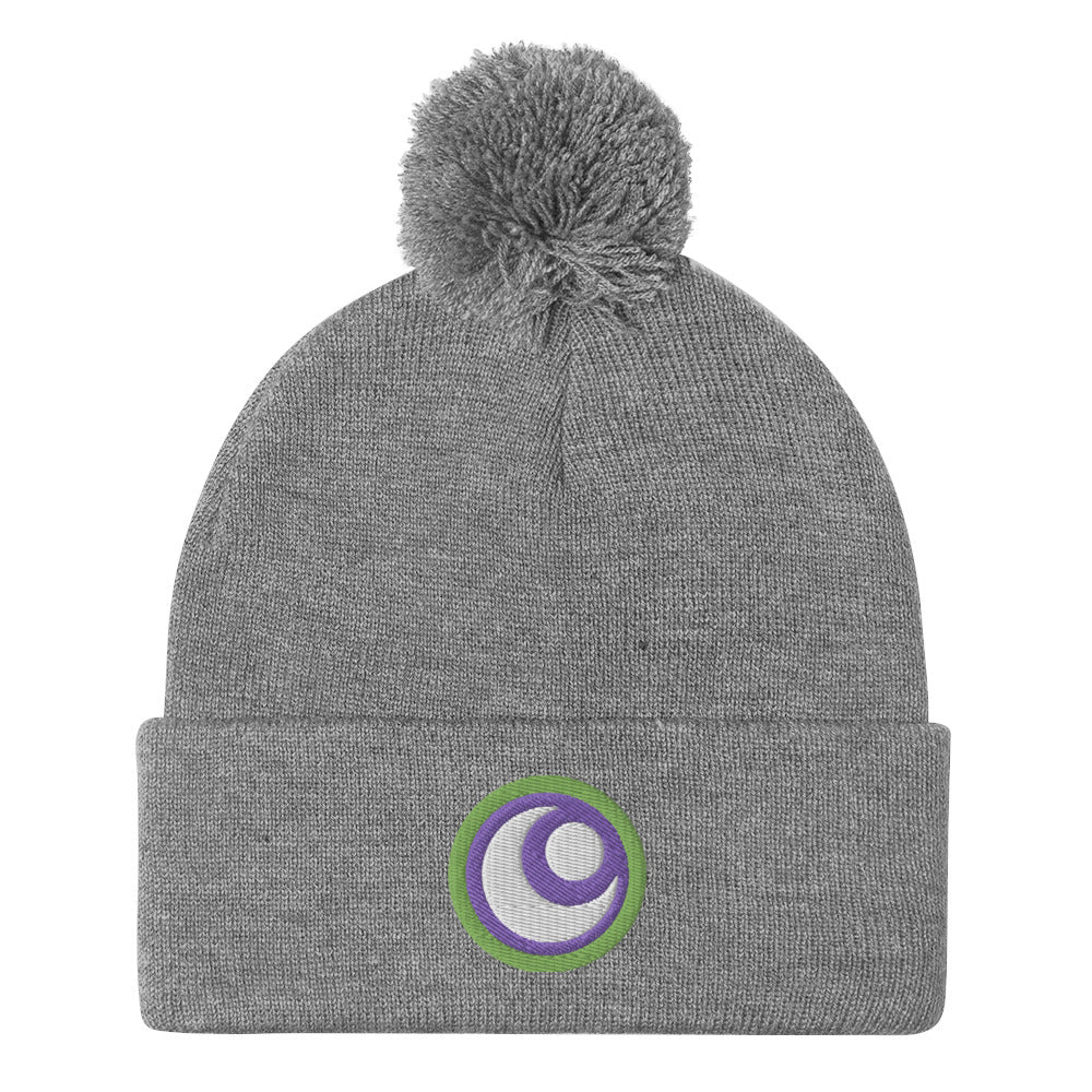 Starfire Embroidered Pom-Pom Beanie